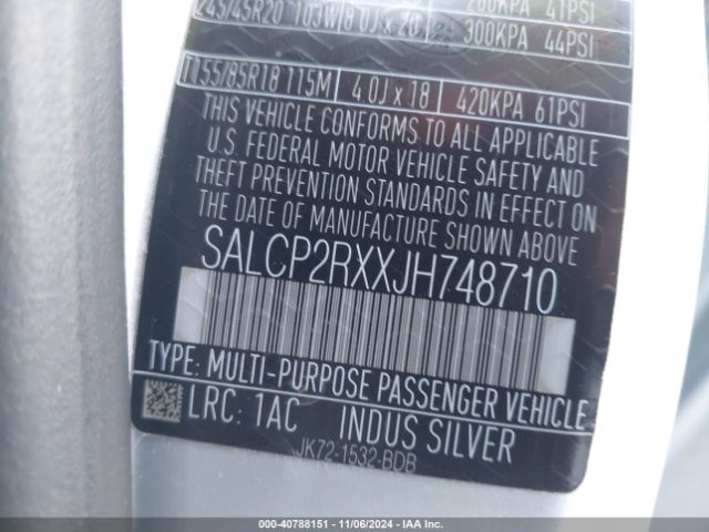 SALCP2RXXJH748710 Land Rover Discovery Sport Se