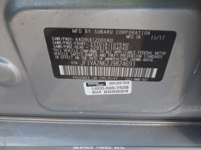 JF1VA2N62J9824693 Subaru Wrx Sti