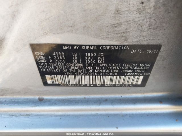 4S3GTAD66J3710000 Subaru Impreza 2.0i Premium