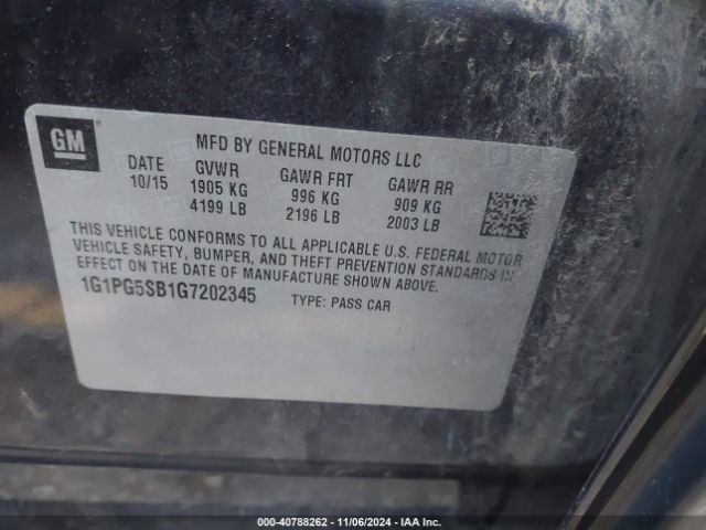 1G1PG5SB1G7202345 Chevrolet Cruze Limited Ltz Auto