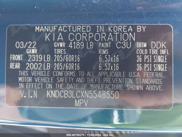 KIA Niro Lxs 2022 KNDCB3LCXN5548550 Image 9