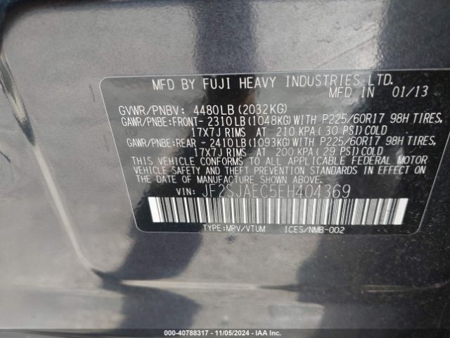 JF2SJAEC5EH404369 Subaru Forester 2.5i Premium