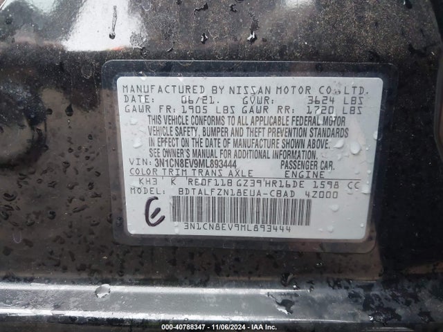 Nissan Versa Sv Xtronic Cvt 2021 3N1CN8EV9ML893444 Image 9