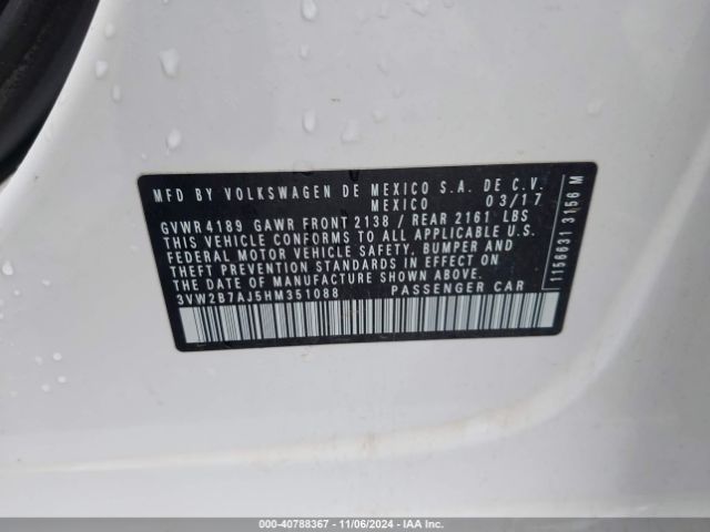3VW2B7AJ5HM351088 Volkswagen Jetta 1.4t S