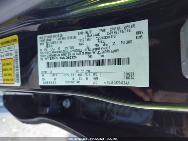 1FTER4FH1MLD62326 Ford Ranger Xlt