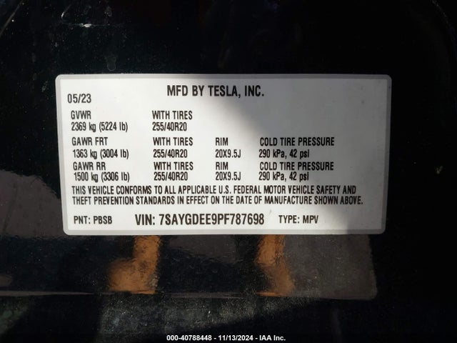 2023 TESLA MODEL Y 7SAYGDEE9PF787698 Photo 8