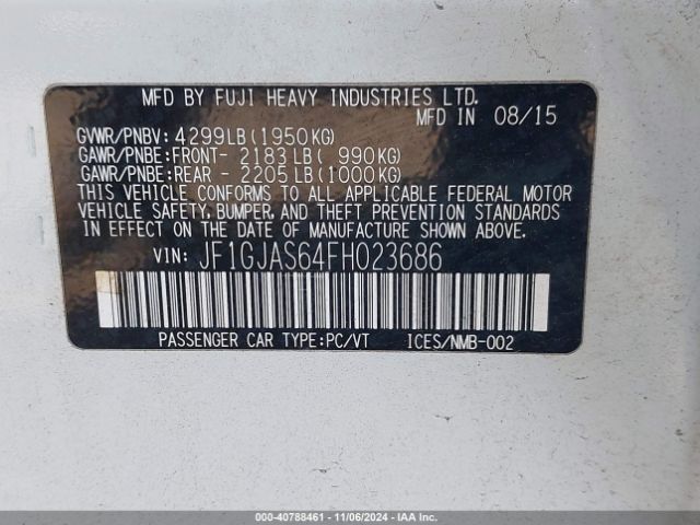JF1GJAS64FH023686 Subaru Impreza 2.0i Limited
