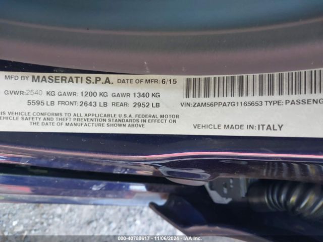 ZAM56PPA7G1165653 Maserati Quattroporte Gts