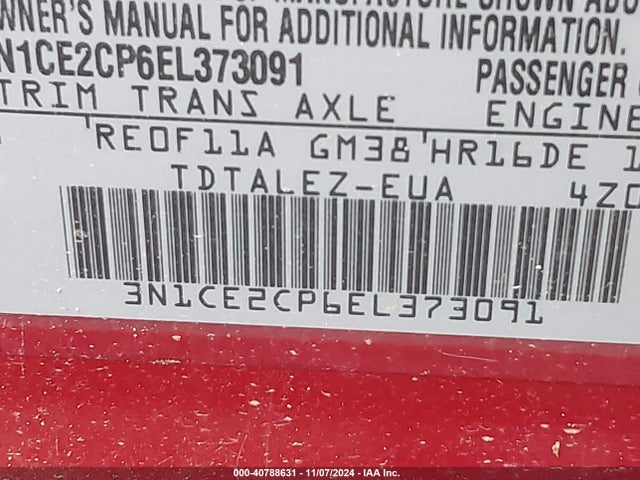 3N1CE2CP6EL373091 Nissan Versa Note Sv