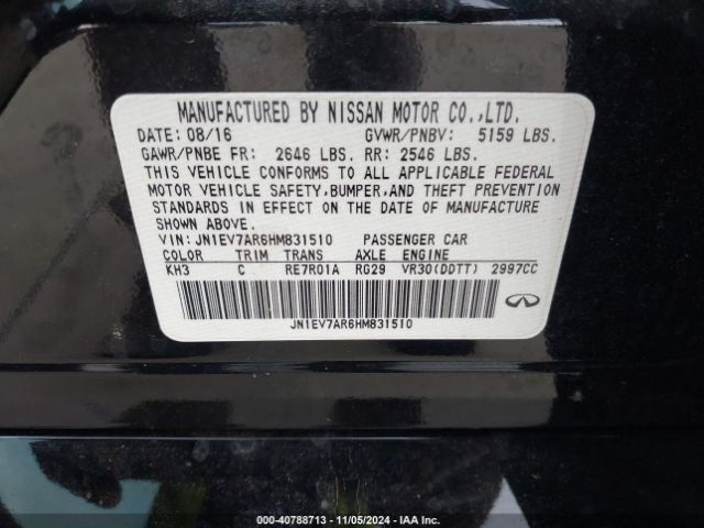 JN1EV7AR6HM831510 Infiniti Q50 3.0t Premium
