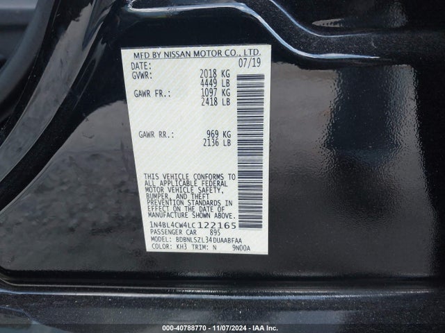 Nissan Altima 2.5 Sr 2020 1N4BL4CW4LC122165 Image 9
