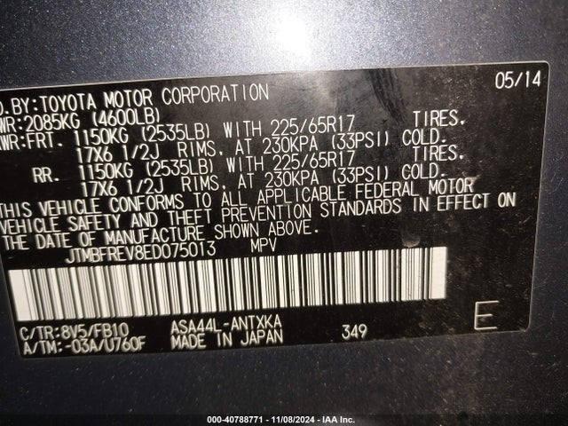 Toyota RAV4 LE 2014 JTMBFREV8ED075013 Image 9