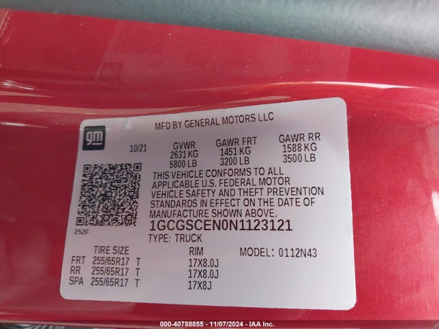 1GCGSCEN0N1123121 Chevrolet Colorado 2wd  Short Box Lt