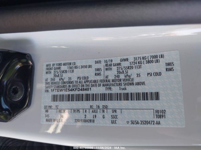 1FTEW1E54KFD48401 Ford F-150 Xlt