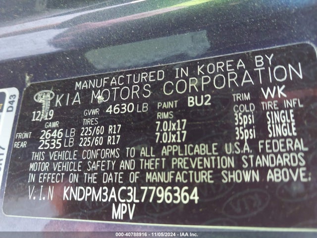 KIA Sportage Lx 2020 KNDPM3AC3L7796364 Image 9