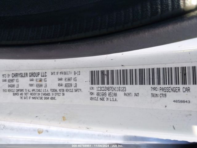 1C3CDZAB7EN116123 Dodge AVENGER SE