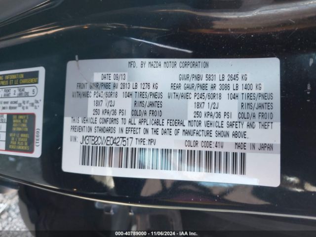 JM3TB2CVXE0427517 Mazda Cx-9 Touring