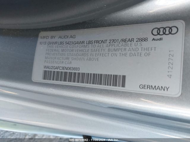 WAU2GAFC3EN063693 Audi A7 3.0t Premium Plus