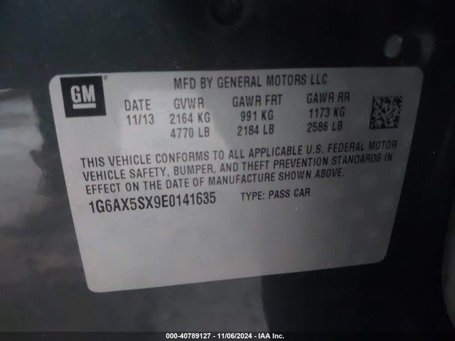 1G6AX5SX9E0141635 Cadillac CTS LUXURY