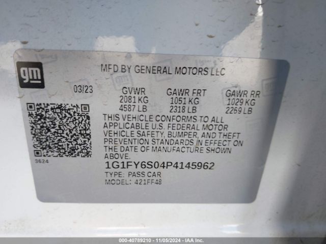 1G1FY6S04P4145962 Chevrolet Bolt Euv Fwd Lt
