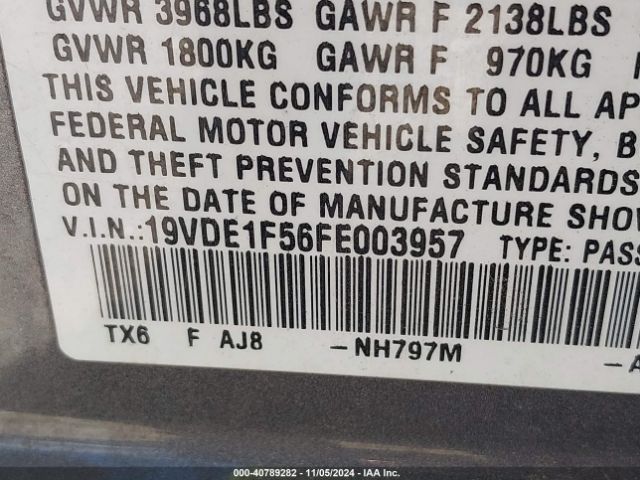 19VDE1F56FE003957 Acura Ilx 2.0l