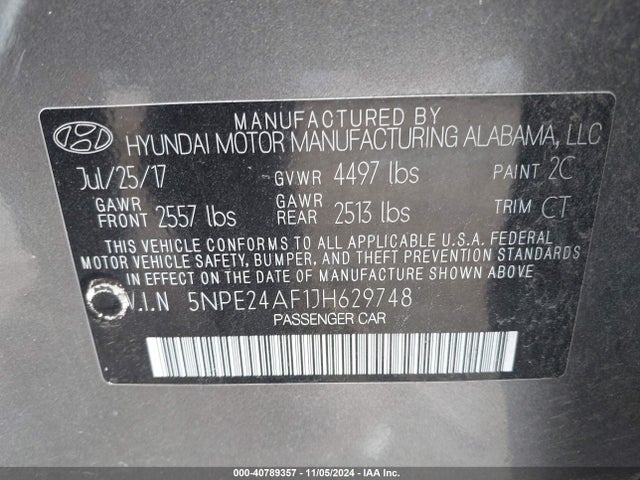 Hyundai SONATA SE 2018 5NPE24AF1JH629748 Image 9