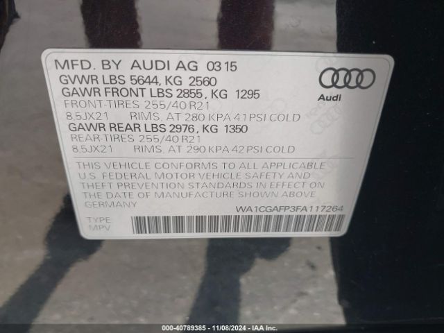 2015 AUDI SQ5 WA1CGAFP3FA117264 Photo 8