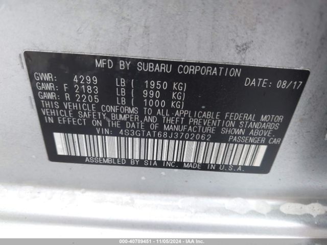 4S3GTAT68J3702062 Subaru Impreza 2.0i Limited