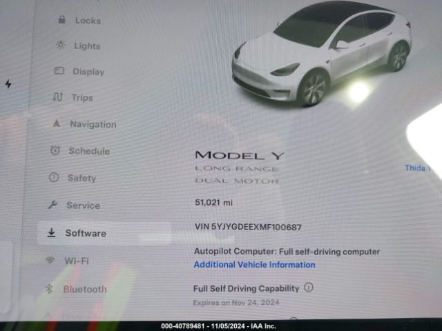 5YJYGDEEXMF100687 Tesla Model Y Long Range Dual Motor All-wheel Drive