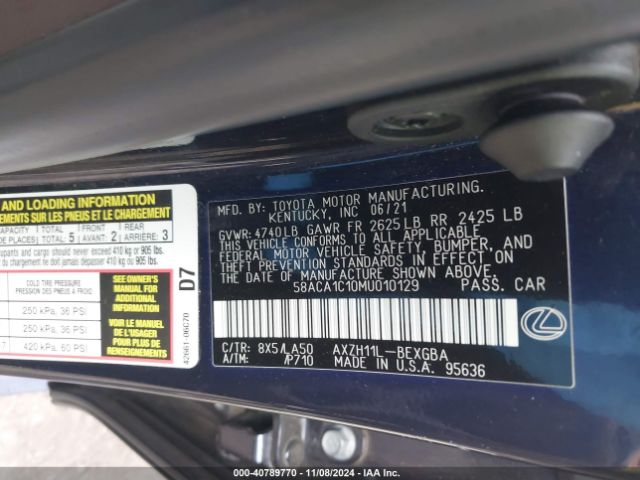 58ACA1C10MU010129 Lexus ES 300H