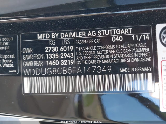 WDDUG8CB5FA147349 Mercedes-Benz S 550