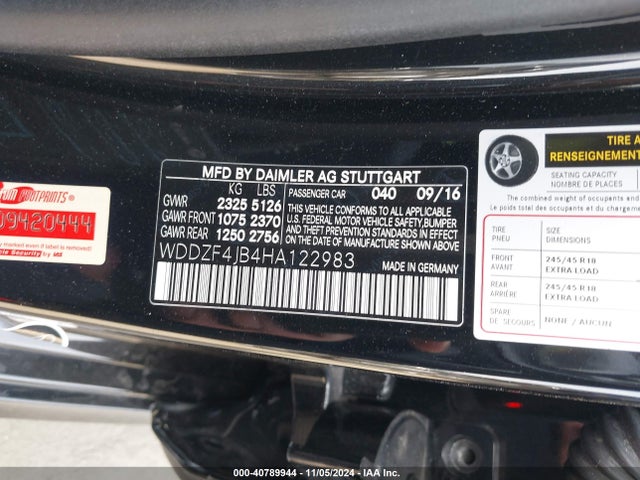 WDDZF4JB4HA122983 Mercedes-Benz E 300