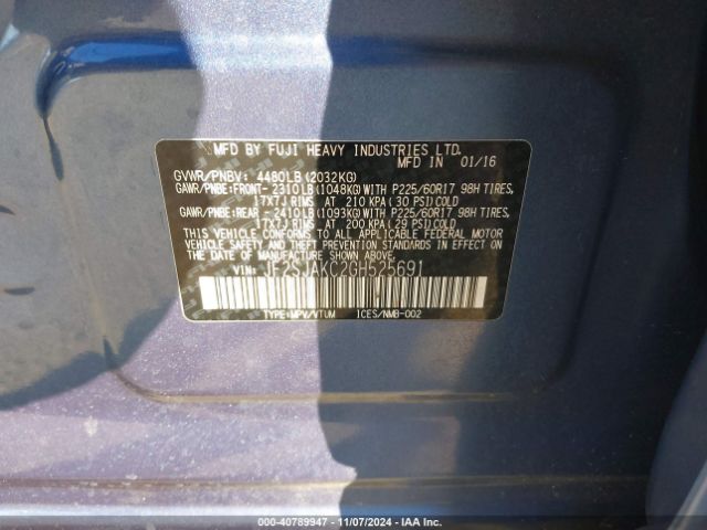 JF2SJAKC2GH525691 Subaru Forester 2.5i Limited
