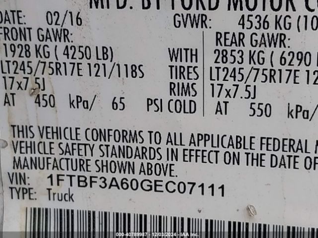 Ford F-350 Xl 2016 1FTBF3A60GEC07111 Image 8