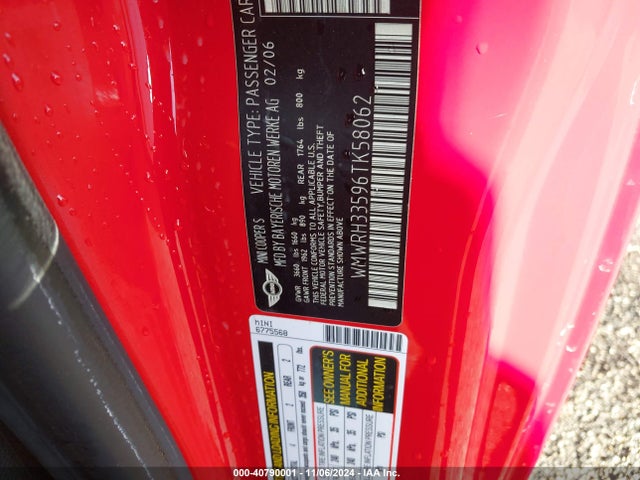 2006 MINI COOPER S WMWRH33596TK58062 Photo 8
