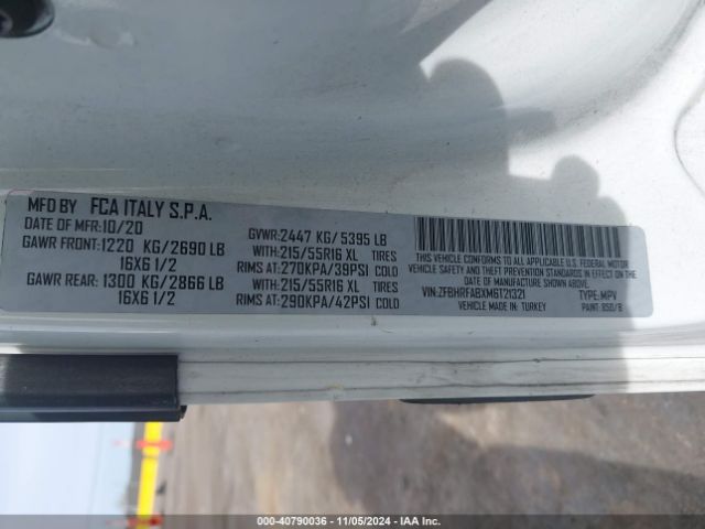 ZFBHRFABXM6T21321 RAM Promaster City Tradesman