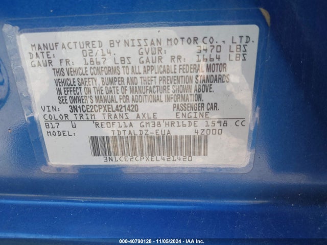 Nissan Versa Note Sv 2014 3N1CE2CPXEL421420 Image 9