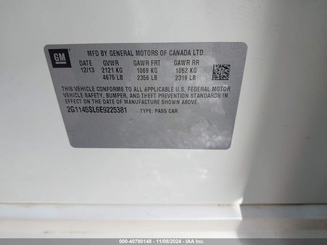 Chevrolet Impala 1lz 2014 2G1145SL6E9225381 Image 9
