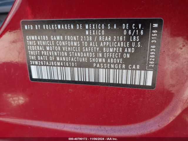 3VW267AJ8GM416101 Volkswagen Jetta 1.4t S