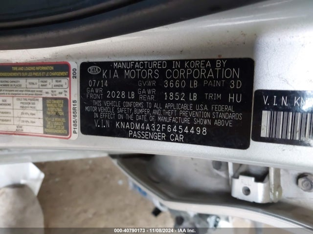 KNADM4A32F6454498 KIA RIO LX