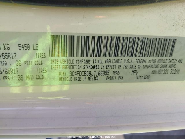 3C4PDCBG8JT166995 Dodge Journey Sxt
