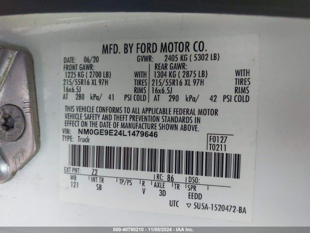 NM0GE9E24L1479646 Ford Transit Connect Xl Passenger Wagon