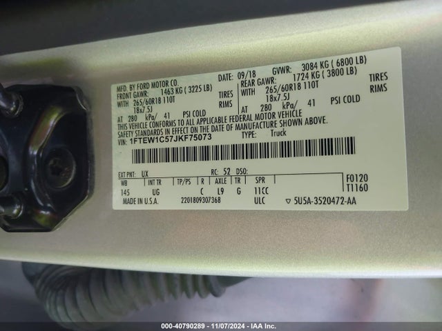 Ford F-150 Xlt 2018 1FTEW1C57JKF75073 Image 9