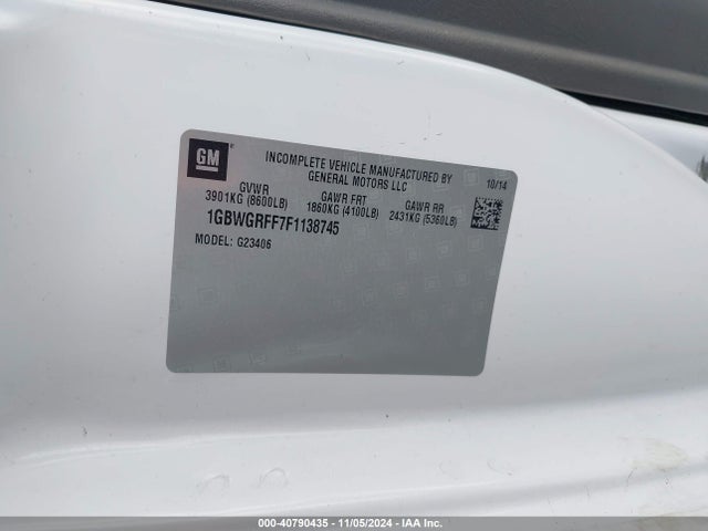 1GBWGRFF7F1138745 Chevrolet Express 2500 Lt