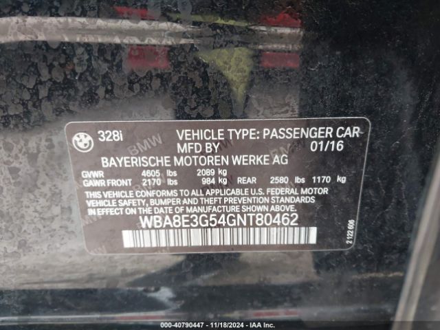 WBA8E3G54GNT80462 BMW 328i Xdrive