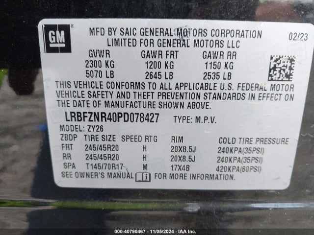LRBFZNR40PD078427 Buick Envision Essence Fwd