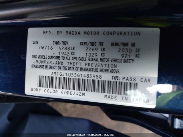JM1GJ1U55G1485988 Mazda Mazda6 I Sport