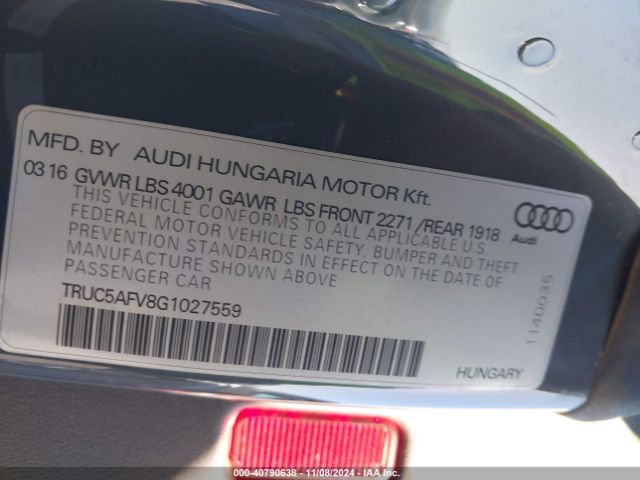 TRUC5AFV8G1027559 Audi Tt 2.0t