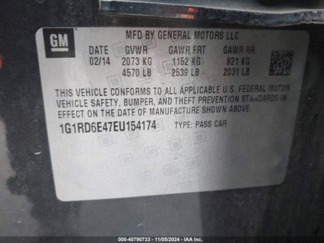 1G1RD6E47EU154174 Chevrolet Volt