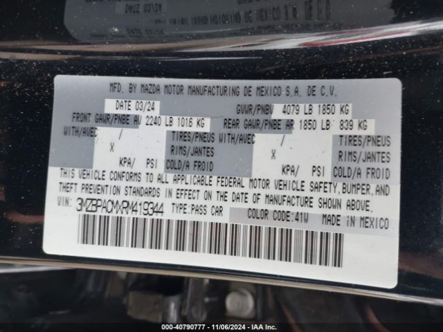 3MZBPACMXRM419344 Mazda Mazda3 2.5 S Preferred